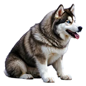 Wooly Siberian Husky PNG 06252024 PNG