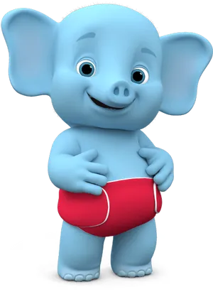 Word Party Animated Elephant Character PNG image