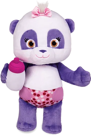 Word Party Purple Panda Plush Toy PNG image