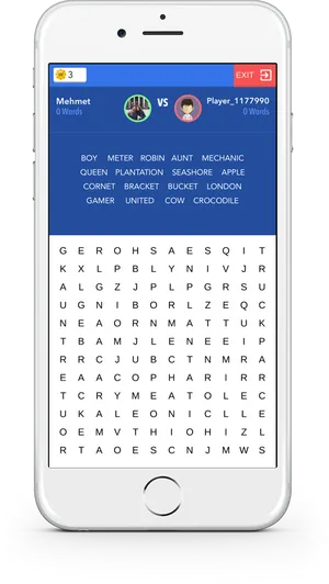 Word Search Gameon Smartphone PNG