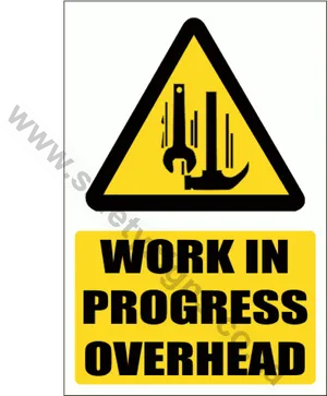 Work In Progress Overhead Sign PNG image