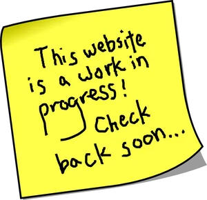 Work In Progress Website Notification Sticky Note PNG image