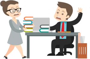 Workplace Stress Illustration PNG