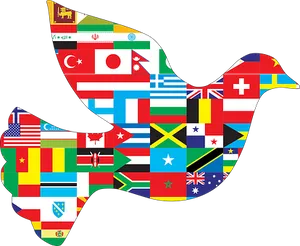 World Flags Dove Silhouette