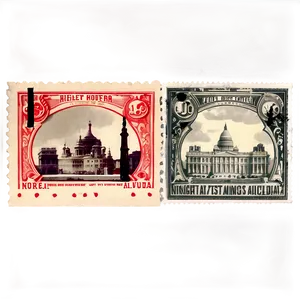 World Landmarks Postcard Stamp Png 06272024 PNG image