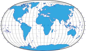World Map Blueon Black PNG image