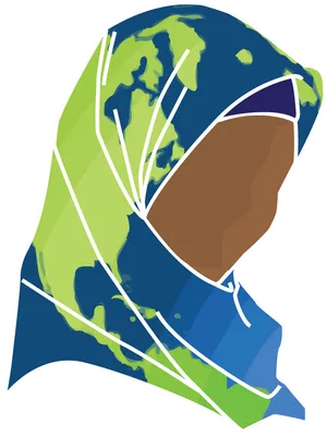 World Map Hijab Graphic PNG image