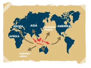 World Map Indonesian Language PNG image