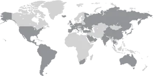 World Map Monochrome PNG image