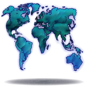 World Map Outline Cartoon PNG 06262024