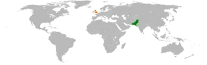 World Map Two Countries Highlighted PNG image