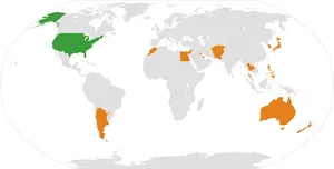 World Map U S A Australia Selected PNG image