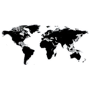 World Map Vector In Grey Scale PNG Poy PNG
