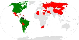 World Map Venezuela Highlighted PNG