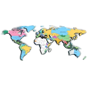 World Map With Countries Labeled Png 05032024 PNG image