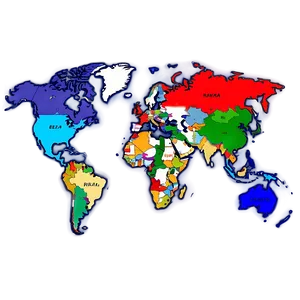 World Map With Country Names Png Ubg44 PNG image