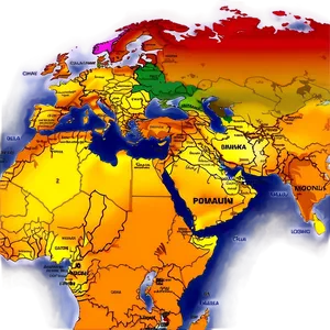 World Map With Global Population PNG Jbu PNG