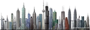 World_ Skyscrapers_ Silhouette PNG image