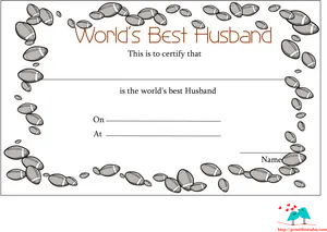 Worlds Best Husband Certificate Template PNG image