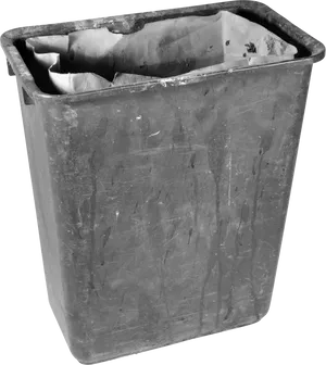 Worn Out Black Trash Can PNG image