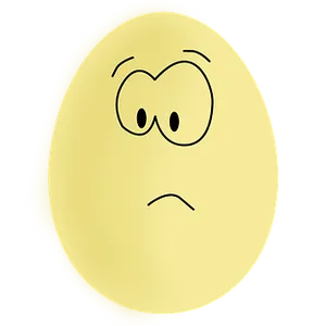 Worried Cartoon Egg Black Background PNG image