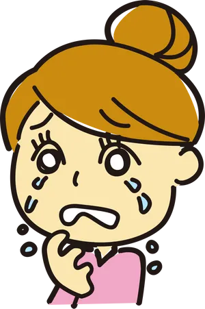 Worried Cartoon Girl Clipart PNG image