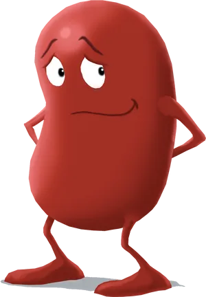 Worried Kidney Character Illustration PNG image
