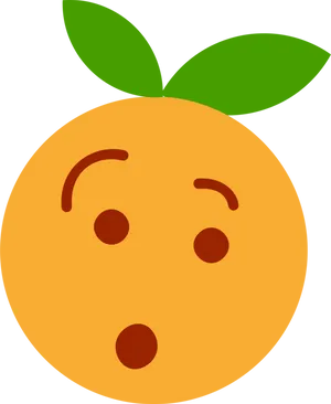 Worried Mandarin Emoji PNG image