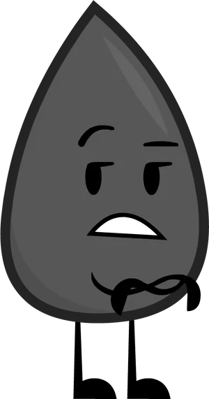 Worried Oil Drop Cartoon Character PNG image