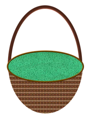 Woven Basketwith Green Lining