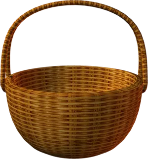 Woven Wicker Basket Handle PNG image