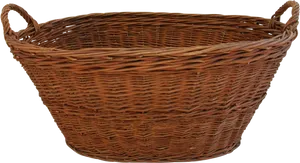 Woven Wicker Basket Isolated PNG image