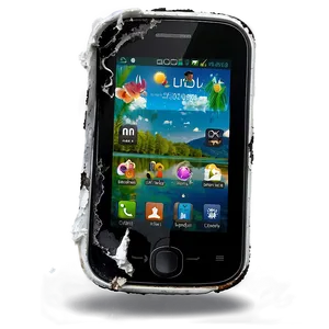 Wrecked Smartphone Display Png 06242024 PNG image