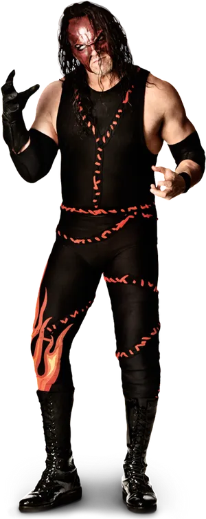 Wrestler_in_ Flame_ Accented_ Attire