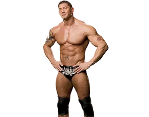 Wrestler Posingwith Championship Belt PNG image