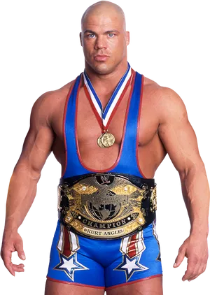 Wrestler_with_ Championship_ Belt_and_ Medal