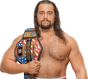 Wrestler_with_ Championship_ Belt PNG image