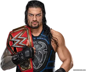 Wrestler_with_ Championship_ Belt PNG image