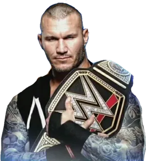 Wrestler_with_ Championship_ Belt PNG image