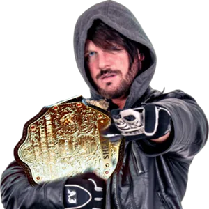Wrestler_with_ W W E_ Championship_ Belt PNG