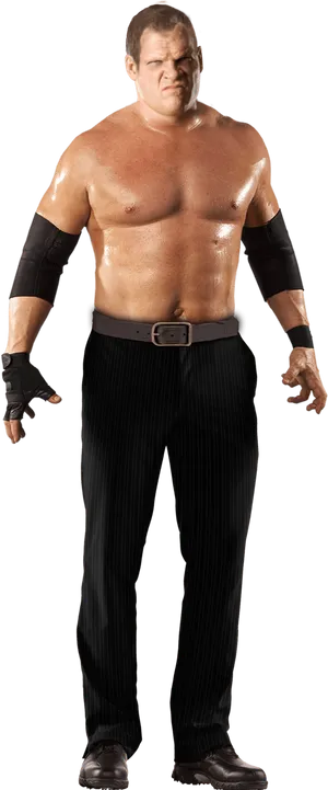Wrestlerin Black Pinstripe Pants