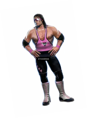 Wrestlerin Pinkand Black Attire PNG