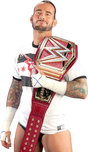 Wrestling Championwith Belt PNG image