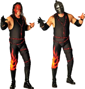 Wrestling Duoin Flame Attire