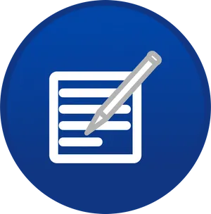 Writing Icon Blue Background PNG image