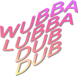 Wubba Lubba Dub Dub Neon Typography PNG image