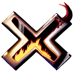 X Mark With Flames Png Cfl33 PNG image