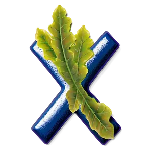 X Mark With Leaves Png 05252024 PNG image