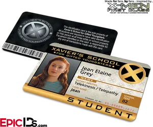 X Men Student I D Card Jean Grey PNG image