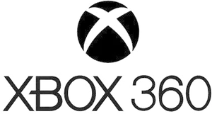 Xbox360 Logo Blackand White PNG image